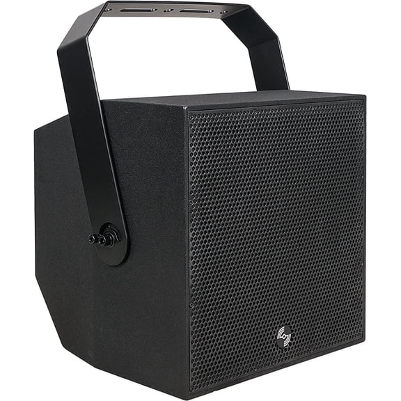 Sound Town 2-Way 8" Weatherproof IP66 Coaxial Loudspeaker with Surface-Mount U-Bracket for Outdoor Installations, 70V/100V/8Ω, Black (TITAN-8B)