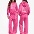 thumbnail image 3 of DJDLJWCJ 2 Piece Girls Outfit Set Long Sleeve Hoodie and Elastic Waist Wide Leg Pants Set Hot Pink Size 5T, 3 of 7