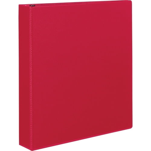 Avery Durable 3 Ring Binder, 1.5' Slant Rings, 1 Red Binder (27202) 1 1/2' Binder Capacity - Letter - 8 1/2' x 11' Sheet Size - 375 Sheet Capacity - 3 x Slant D-Ring Fastener(s) - 2 Internal Pock