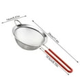 thumbnail image 5 of 8/10/14cm Flour Sieve Stainless Flour Sieve with Long Handle 2 Layer 30 Fine Mesh Strainer Sifter Coffee Fruit Egg Filter 14cm, 5 of 9