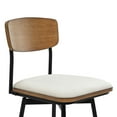 thumbnail image 6 of CHITA Swivel Counter Height Bar Stools with Back Set of 2, 30'' Seat Height, Metal & Wood Frame, White, 6 of 8