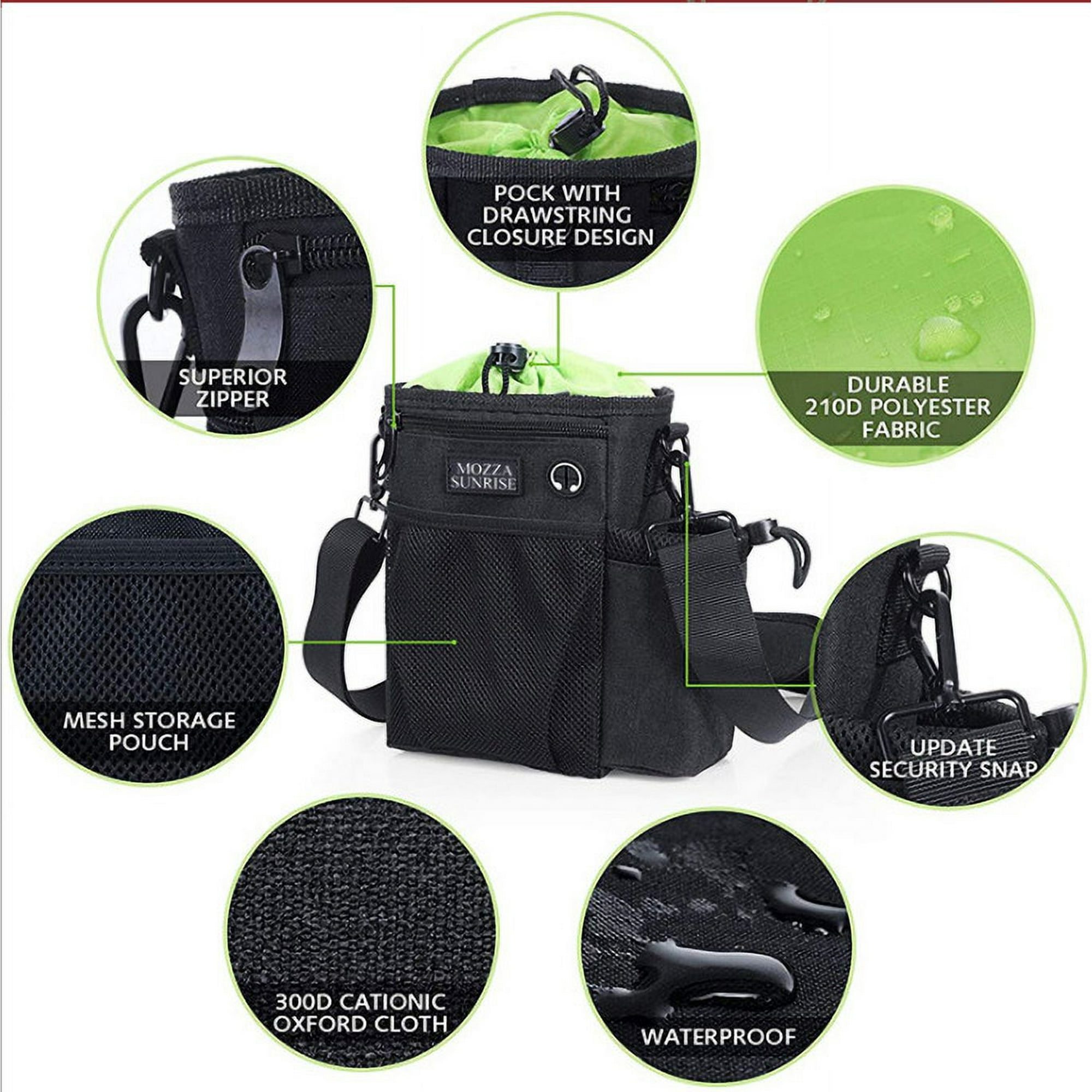 Large Dog Treat Pouch Bag Upgrade with Water Bottle Holder Waterproof Walking Bag Multiple Pockets Adjustable Waist Shoulder Belt 3 Ways to Wear for Training Walking Outdoor Use Walmart