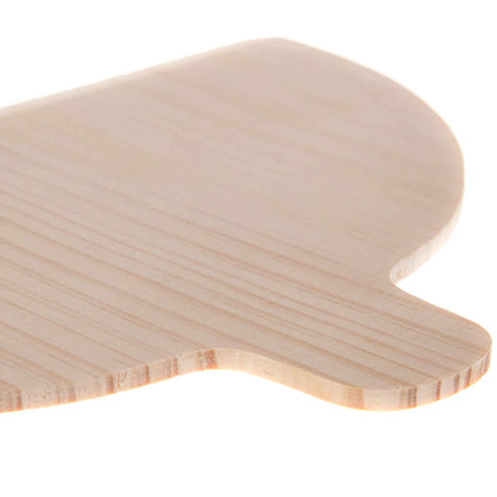 Set Of 4 Natural Wood Pizza Paddles with Ergonomic Handle Half Round Board for Baking Breads Suchis Cooking Tool