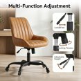 thumbnail image 6 of Armless PU Leather Office Chair, Mid-Back Desk Chair with Rubber Casters, 360 Swivel Adjustable Height, Space-Saving Computer Chair, 6 of 8