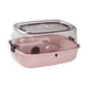 thumbnail image 2 of Jaula grande para hámster con rueda para correr, transpirable, transparente y con parte superior abatible. rosa, 2 of 9