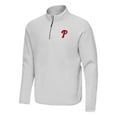 thumbnail image 2 of Men's Antigua Gray Philadelphia Phillies Step Up Quarter-Zip Pullover, 2 of 3