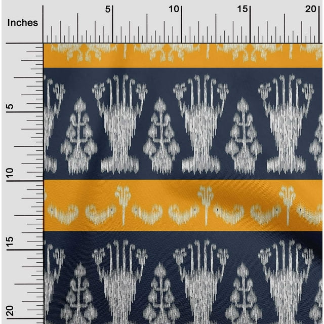 oneOone Silk Tabby Fabric Ethnic Ikat Print Fabric BTY 42 Inch Wide