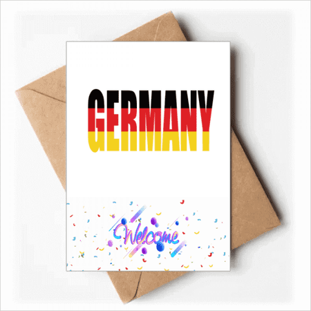 Germany Country Flag Name Welcome Back Greeting Cards Envelopes Blank