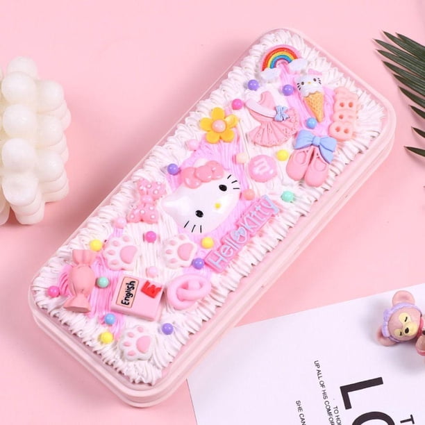 LEOTA Cream Glue Estuche Para Lápices , KT Cat Astronaut Caja De Papelería , Paquete De Materiales Hechos A Mano Pegamento Crema Doraemon Oso Fresa Guka Herramientas Niños Rompecabezas Regalo