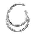 thumbnail image 2 of Titanium Hinged Segment Septum Clicker Hoop Ring 16 Gauge Double Line, 2 of 6