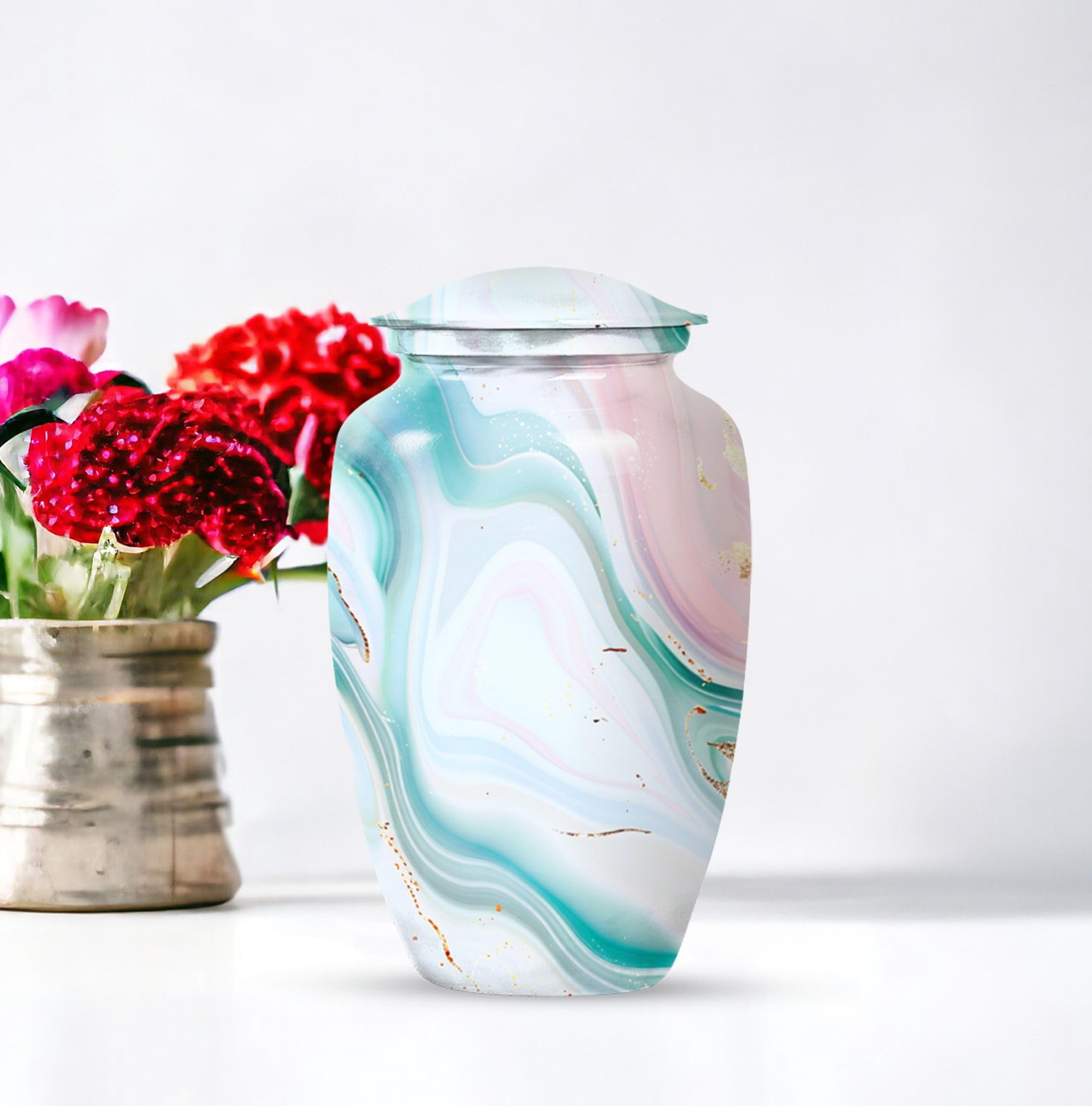 SUBSH Celestial Harmony Funeral Urns, Urn, Combo of 2 (10 Inch Urn & Keepsake Urn), Cremation Urns, Urns for Dogs, Dog Urn, Multicolor Urns, Small Urns for Ashes, Pet Urns for Ashes