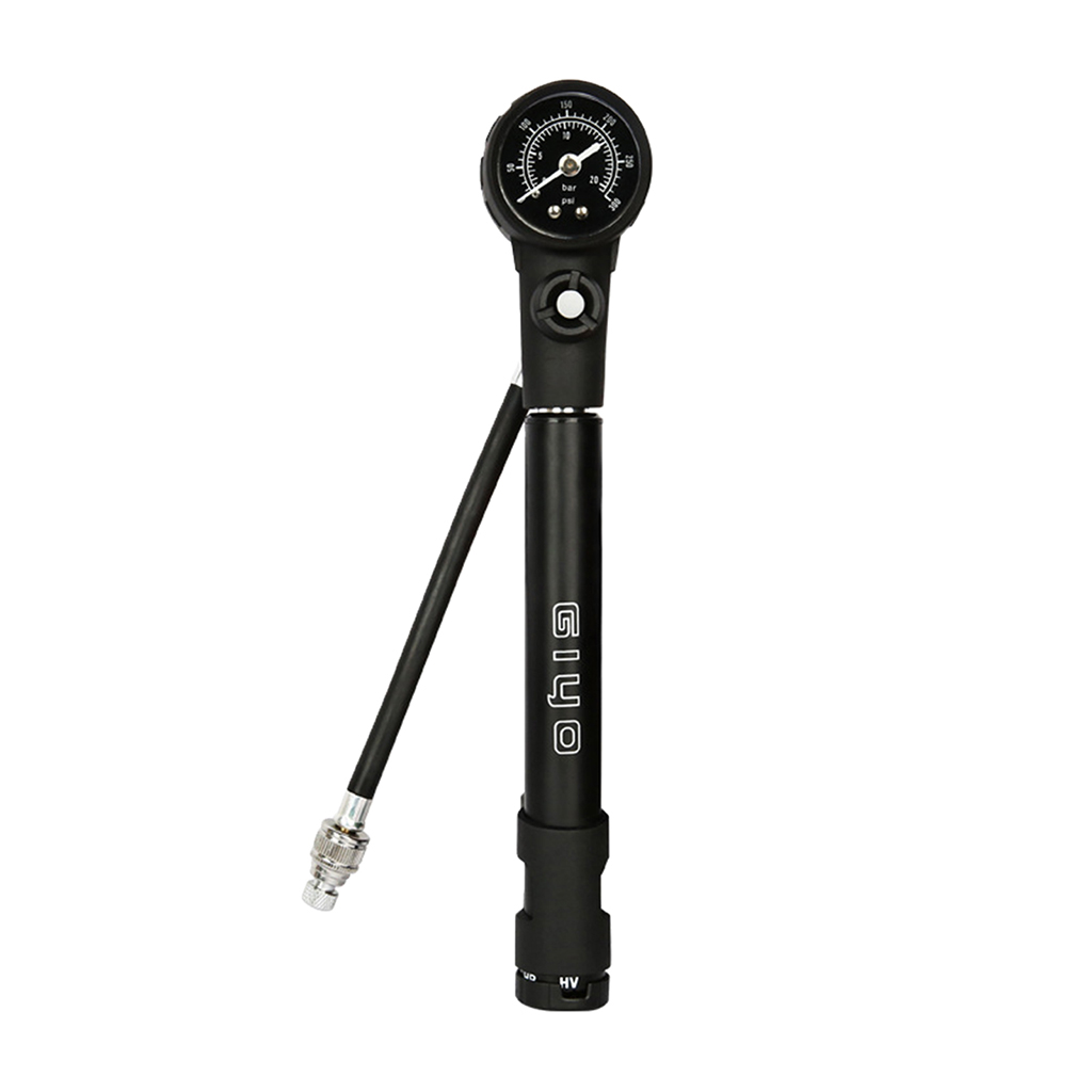 XuBa Bicycle Pump 300PSI Inflate Fork Shock Compact Portable Mini Pump with Pressure Gauge Foldable Hose