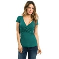 thumbnail image 4 of WAJCSHFS Maternity Summer Clothes Plus Size Womens Maternity Pleated Tops Modal Short Sleeve Flattering Pregnancy Shirts (Green,XXL), 4 of 5