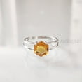 thumbnail image 3 of Hexagon Citrine Ring, 925 Sterling Silver Ring, Women Ring, Natural Citrine, November Birthstone, Christmas, Thanksgiving, Tiny Dainty Ring, Handmade, Statement Jewelry, Wedding, Anniversary Gift, 3 of 8