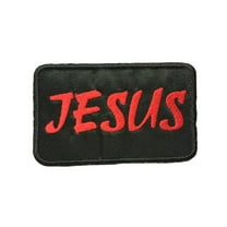 Jesus Red on Black Christian Sew/Iron-on Patch