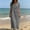 Gray#11, variant on Women's Cotton Linen Summer Dresses Short Sleeve V Neck Button Maxi Dresses Sundress Casual Solid Loose Lightweight Breathable Quickly Dry Beach Vacation Dress