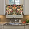 thumbnail image 2 of Yayeee Kitchen Curtains Tier Pair Light Filtering 27"x36" Rod Pocket Short Cafe Window Panel, Colorful Mushroom, 2 of 7