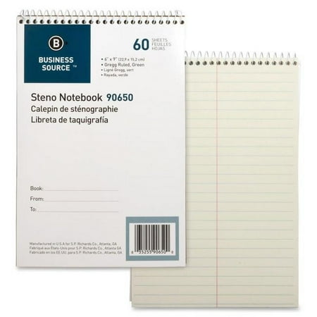 Bus. Source Green Tint Steno Notebook