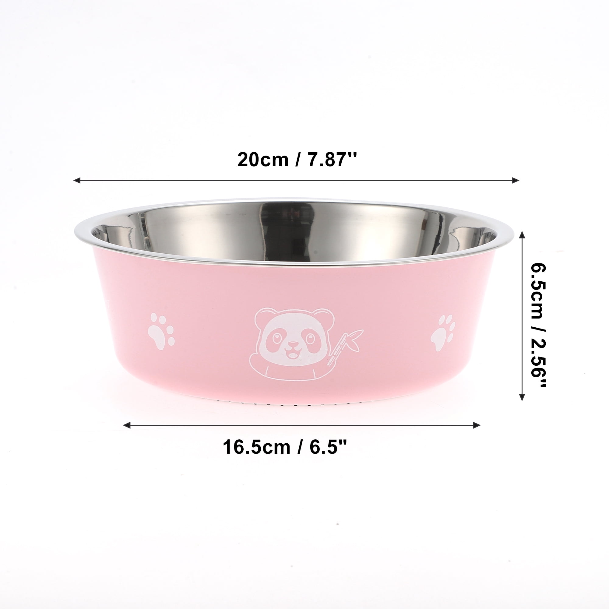 Unique Bargains Non-Skid Extra Large Dog Bowl Panda Pattern 1 Pc Pink