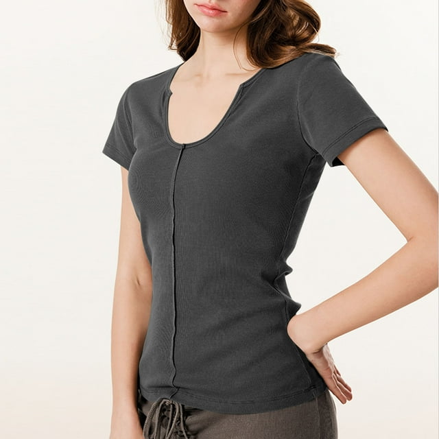 FcBaudy Hauts pour Femmes, Chemises pour Femmes, Blouses à Manches Courtes et Col Rond & Chemises Décontractées pour Femmes, Blouse à Manches Courtes à Capuche et Col Rond, T-shirt en polyester pour Femmes
