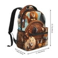 thumbnail image 4 of Hirioo Animal Filled Noahs Ark Print Laptop Backpack Lightweight Casual Travel Daypack for College Workplace Travel, 4 of 5