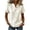 11# Beige, variant on Women's Stripe Button V-Neck Fashion Casual T-Shirt Short Sleeve Regular Fit Spring Summer Daily Top Pink XL