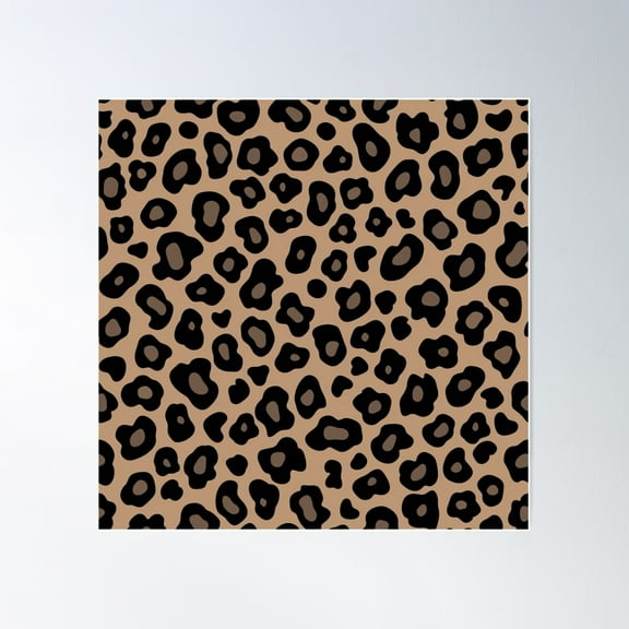 Brown And Black Leopard Print Poster Wall Art, Modern Wall Decor For Living Room Bedroom, 24x24 UNFRAMED