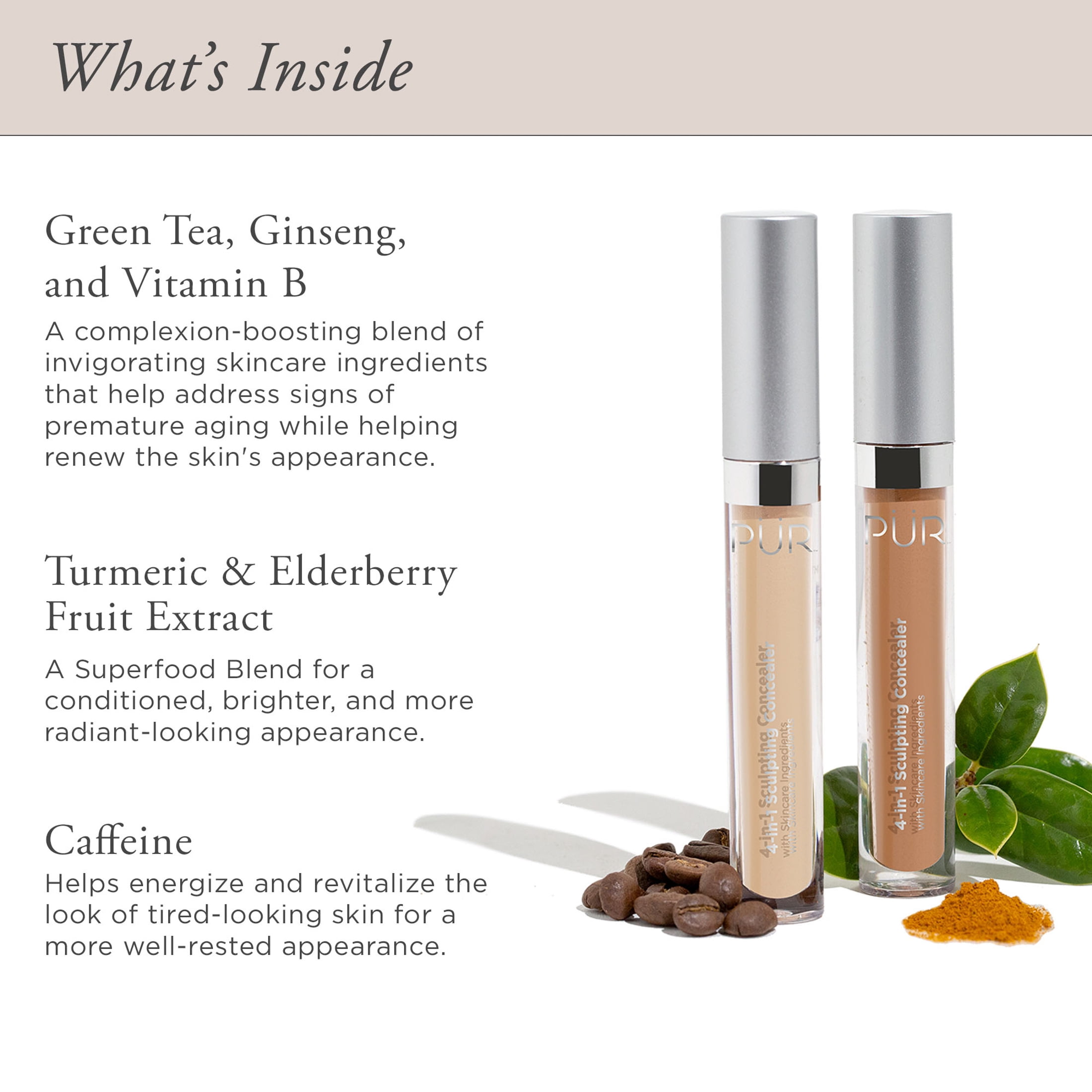 Pur 4-in-1 Sculpting Under Eye Concealer Brightening and Hydrating Makeup, Bone LG3, 0.13 fl oz