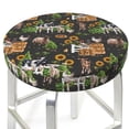 thumbnail image 3 of Balery Farm Animals 2 Fundas de asiento para taburete de bar redondo de tela de terciopelo ajustables que protegen de arañazos y manchas para sillas de 14 a 17 pulgadas.-12 inch, 3 of 7