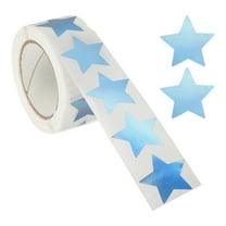 Star Stickers Roll 1", 500 Pcs Metallic Foil Stars Self-Adhesive Labels, Metallic Blue