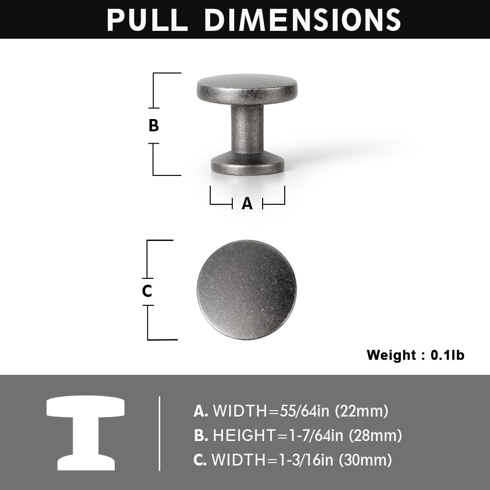Goo-Ki Set of 12 Sleek Antique Silver Cabinet Knobs with Cylindrical Stem, Vintage Kitchen Drawer Handles Minimalist Dresser Hardware