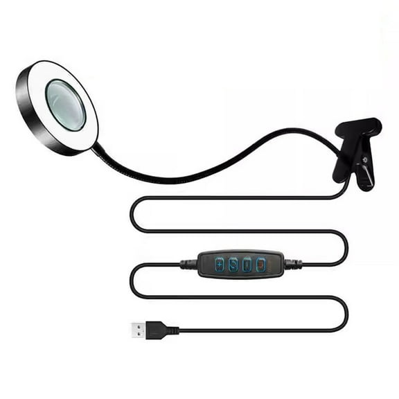 Magnifying Desk Light 3 Light Type 10 Dimmer Leveling 360 Adjustable Arm for Craft