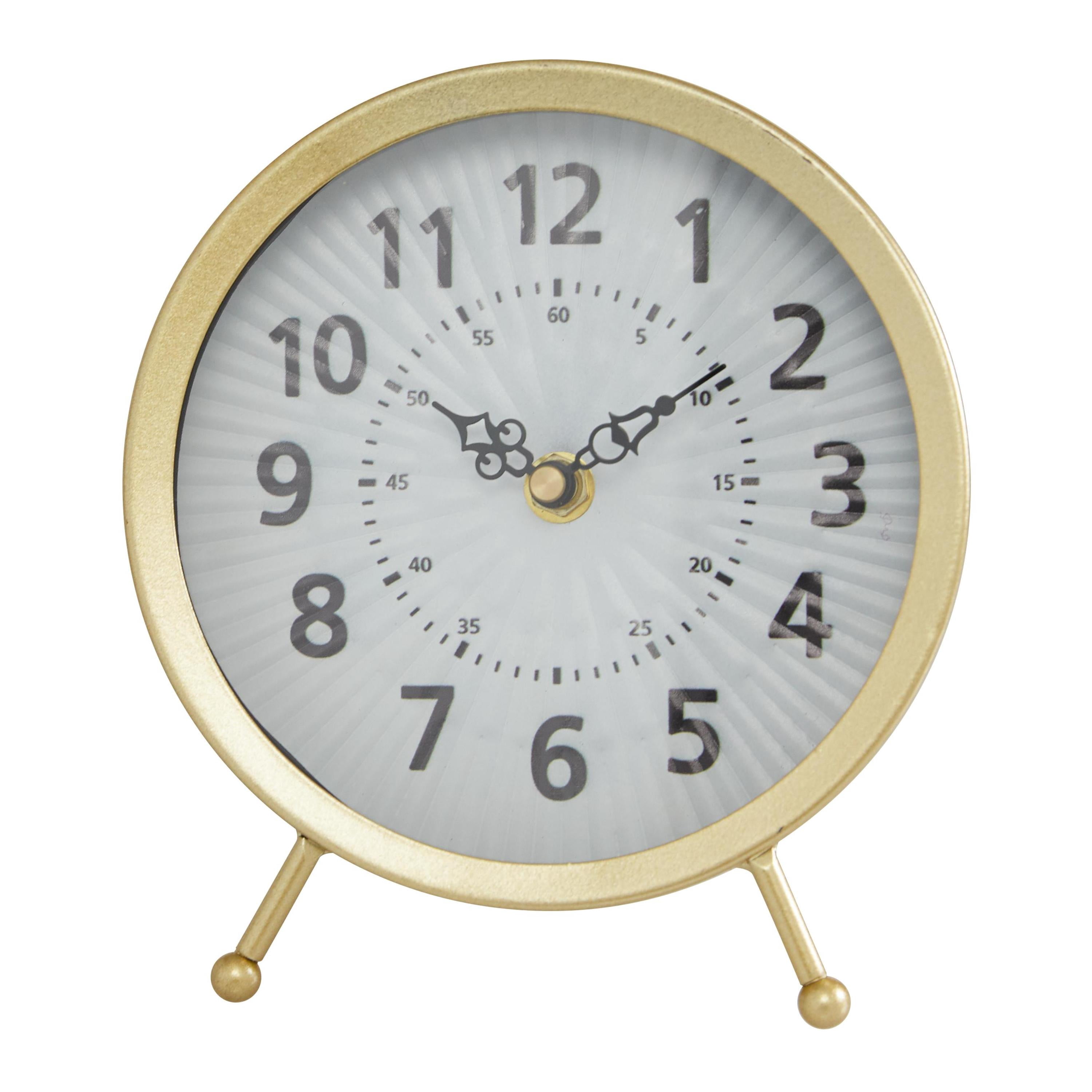 DecMode 7" Gold Metal Clock, Set of 2