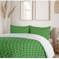 thumbnail image 5 of Ambesonne Entomology Duvet Cover Sets, Ladybugs on a Meadow, 2-Queen, Fern Green Dark Coral, 5 of 6