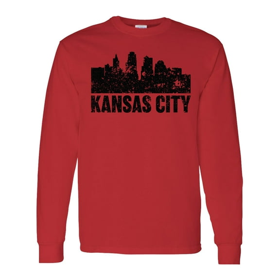 Inktastic Kansas City Skyline Grunge Long Sleeve T-Shirt
