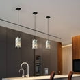 thumbnail image 2 of Miniyam Modern Crystal Pendant Light, 3-Pack Adjustable Hanging Ceiling Lamp for Dining Room, Black, 2 of 7