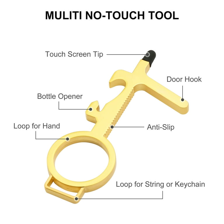 AGPTEK No Touch Door Opener Tool, Anti Touch Keychain with Stylus