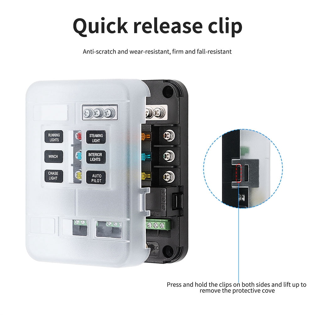 TOYMYTOY Car Fused Distribution Block Multicolor ABS Fuse Box for Electrical Safety