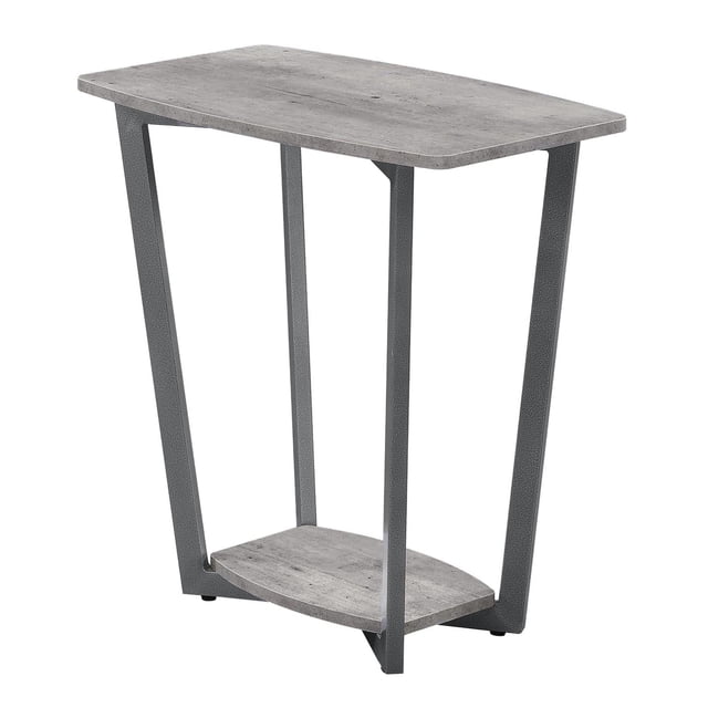 Pemberly Row Table d'Appoint Moderne en Bois avec Cadre en Métal, Gris/noir