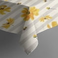 thumbnail image 3 of Beige Daisy Flower Yellow Blooms Pattern Rectangle Tablecloth 60"x84",Waterproof Polyester Rectangle Table Cloth, Wipeable Spillproof Polyester Tablecloth for Dining, Camping, Indoor and Outdoor, 3 of 5