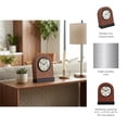 thumbnail image 5 of Faux Leather Arched Clock for Living Room Decor - Decorative Small Desk Clock for Office, Entryway Table, and Mantel - Home Decor Accent for Bedroom, Dorm, and Kitchen Counter - 9", Brown & White, 5 of 13