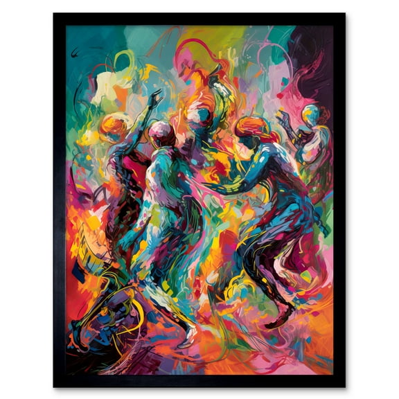 Abstract Figures Vibrant Dance Expression Art Print Framed Poster Wall Decor 12x16 inch
