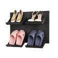 thumbnail image 1 of Pegboards Kit Wall Mount Peg Board Shoe Storage Shelf Hanging Shoe Organizer Black, 1 of 7