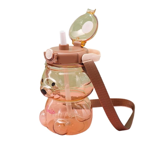 Cute Bear Design Water Bottle, PP Plastic, 1000ml Capacity - Durable & Safe for Kids