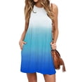 thumbnail image 3 of Womens Dresses Summer Sleeveless Beach Loose Tank With Pockets Tank Sun Casual Dress Light Blue M, 3 of 4
