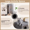 thumbnail image 5 of PETSITE 4-Story Cat Tree Condo Barrel Tower, 39 Inches Top High Edge Cat Condo Bed with Removable Cushion, Natural Sisal-Covered Scratching Board Indoor Cat Furniture, Grey, 5 of 7