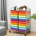 thumbnail image 2 of QRKD 20-Drawer Rolling Storage Cart, Multifunctional Art Craft Organizer Cart, Mobile Utility Storage Cart with Removable Drawers & Lockable Wheels, Craft Cart for Home Office School, Multicolored, 2 of 18