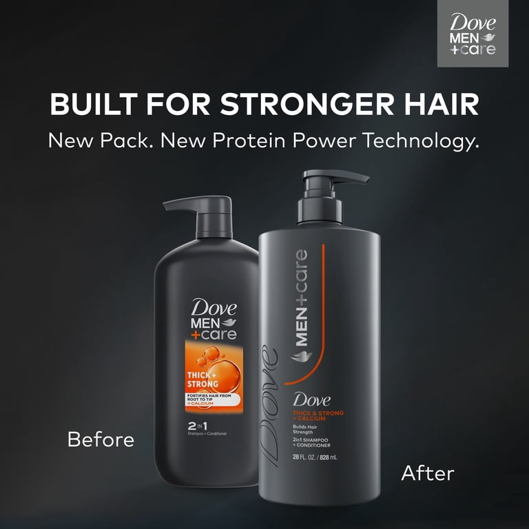 Dove Men+Care Shampoo Builds Hair Strength, Thick & Strong, with