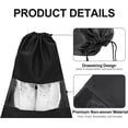thumbnail image 4 of Bolsas para zapatos para viajes, 12 unidades, grandes, a prueba de polvo, con cordón, para zapatos, organizadores de embalaje para hombres y mujeres, color negro Namotu CZJP-HY37, 4 of 7