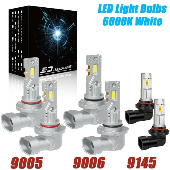 HMCYCI For Toyota Camry 2000-2002 2003 2004 2005 2006 LED Headlight Fog Light Bulbs 9005 9006 9145 Pack of 6